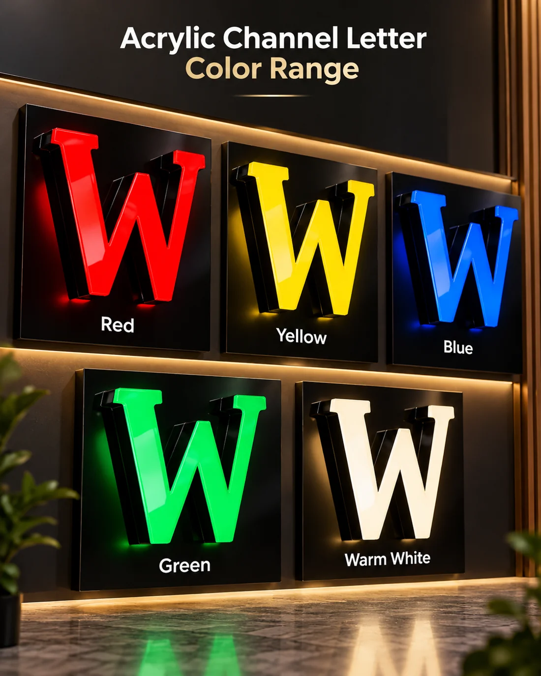 Acrylic Channel Letter — Colour Range